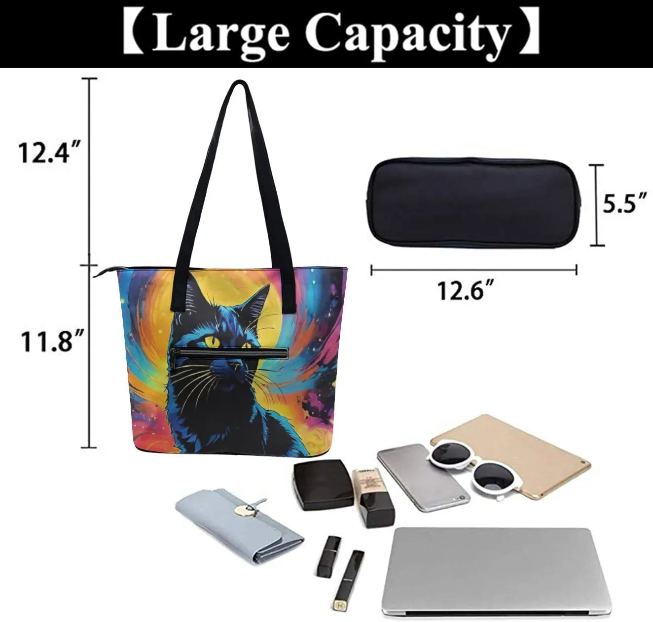 PU Leather Shoulder Bag for Women Casual Tote Handbag Large Shoulder Bag Work Fashion Women Purse Shopping Bag
