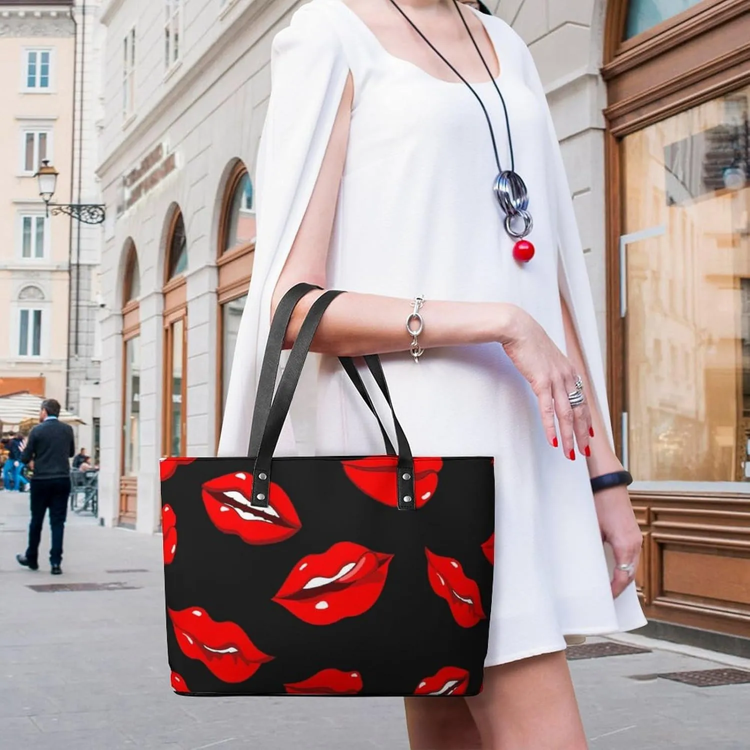 PU Leather Shoulder Bag for Women Casual Tote Handbag Large Shoulder Bag Work Fashion Women Purse Shopping Bag