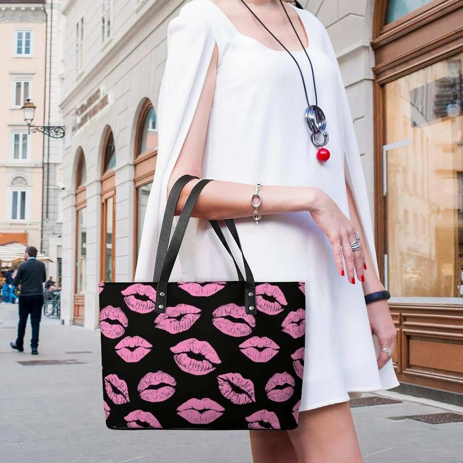 PU Leather Shoulder Bag for Women Casual Tote Handbag Large Shoulder Bag Work Fashion Women Purse Shopping Bag