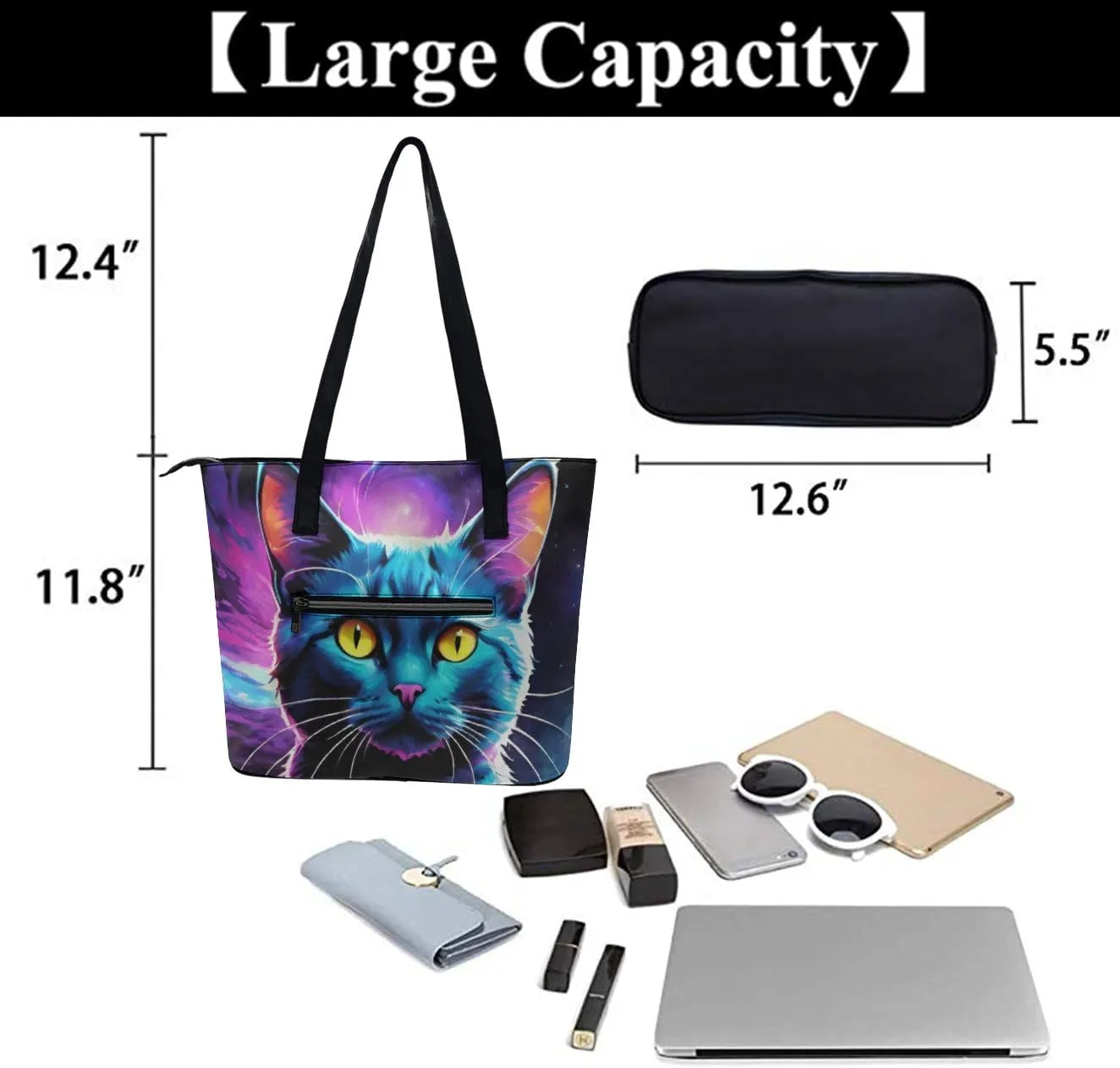 PU Leather Shoulder Bag for Women Casual Tote Handbag Large Shoulder Bag Work Fashion Women Purse Shopping Bag