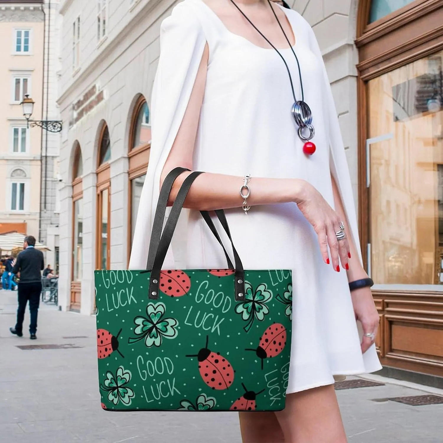 PU Leather Shoulder Bag for Women, Tote Bag Shoulder Bag Large Bag Handbag Summer Travel Bag Clutch Bag for Picnic