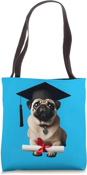 Pug Dog Graduation Cap Training School Graduate Obedience Tote Bag