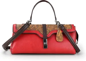Purse and Handbags for Women Vegan Leather Shoulder Hand Bags Top Handle Satchel Vintage Embossing Pattern