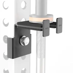 Rack-Mounted Olympic Barbell Holder for 3x3 & 2x3 Power Racks, No Drilling Required – Heavy-Duty Steel Storage with Protective Padding, Fits 5/8''-1'' Holes – Space-Saving Gym Equipment