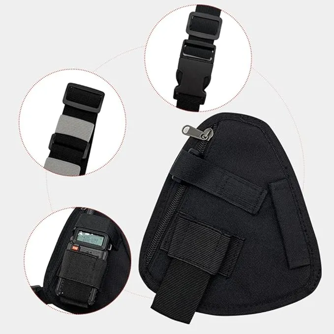 Radio Chest Harness Shoulder Radio Holster Chest Pack Adjustable Single Radio Pouch Two-Way Radio Holster for Motorola Radios and BAOFENG Walkie Talkies etc.