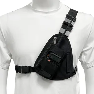 Radio Chest Harness Shoulder Radio Holster Chest Pack Adjustable Single Radio Pouch Two-Way Radio Holster for Motorola Radios and BAOFENG Walkie Talkies etc.