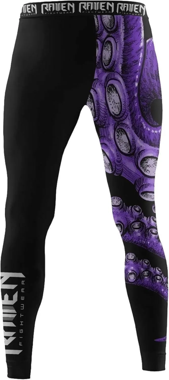 Raven Fightwear Men's Kraken Octopus BJJ Spats Tights MMA