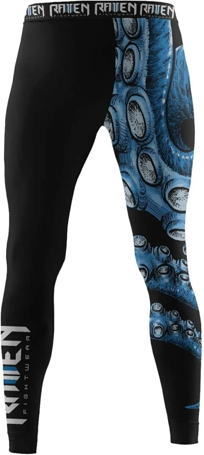 Raven Fightwear Men's Kraken Octopus BJJ Spats Tights MMA