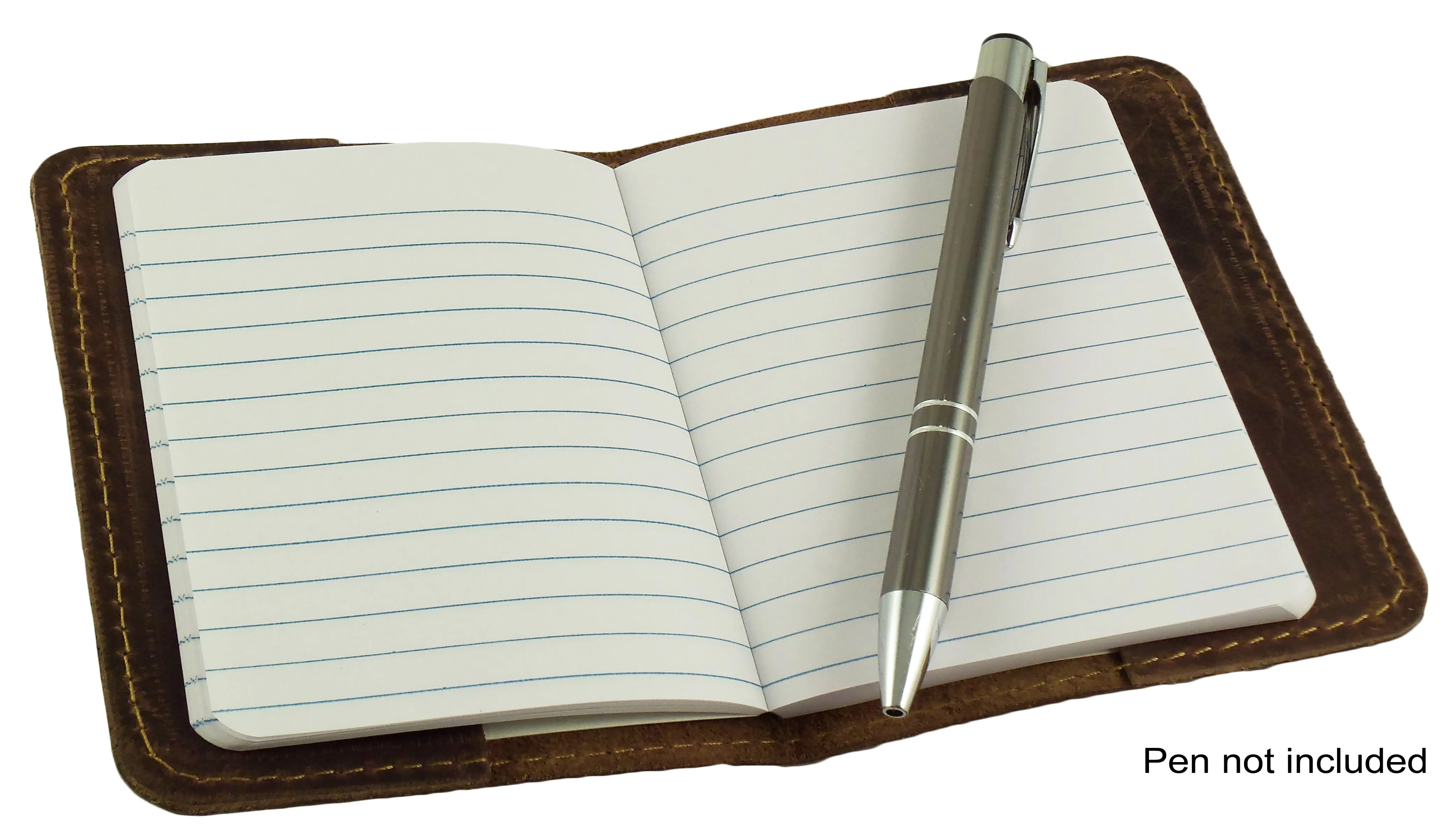Refillable Leather Pocket Notebook - Mini Composition Cover - Fits Standard 4.5 x 3.25" Mini Composition Book