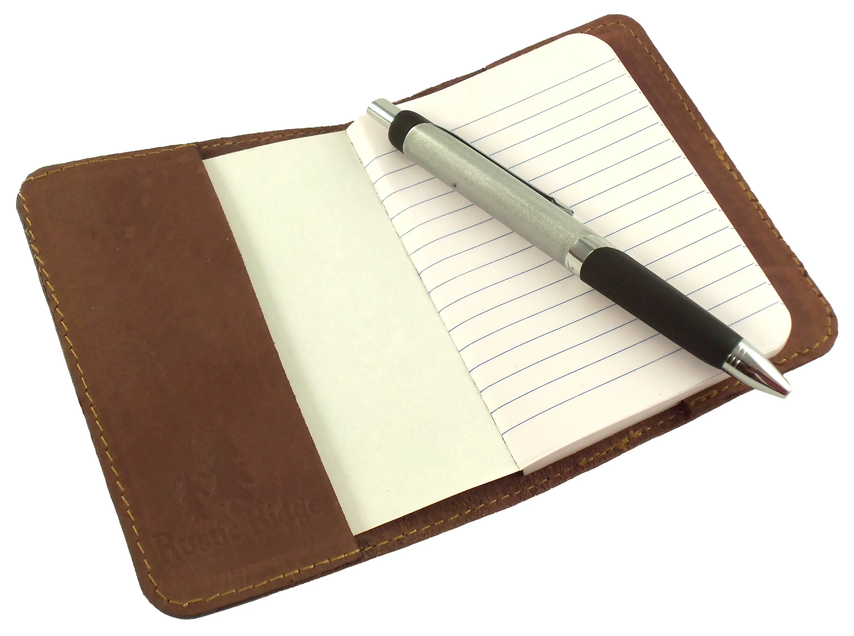 Refillable Leather Pocket Notebook - Mini Composition Cover - Fits Standard 4.5 x 3.25" Mini Composition Book