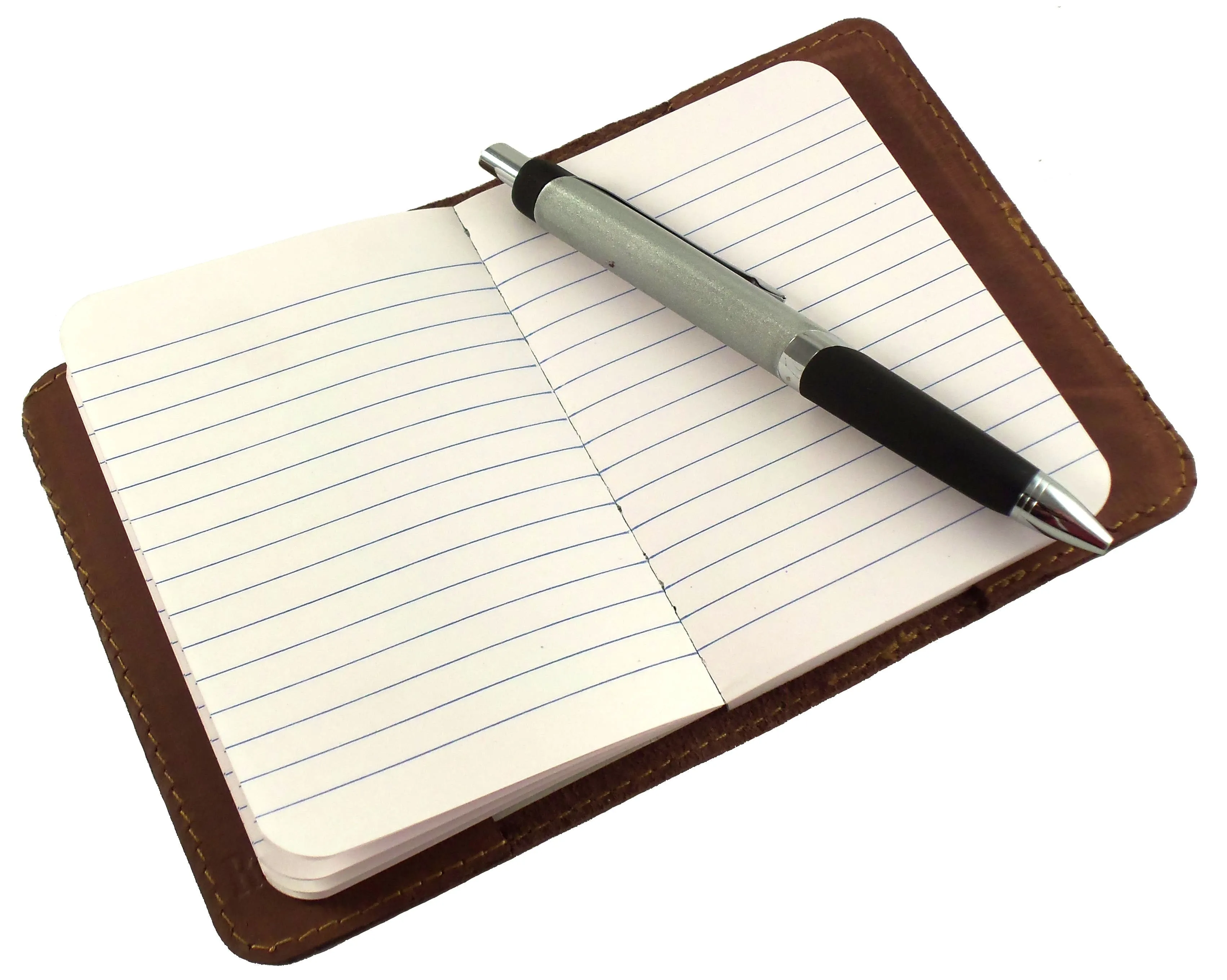 Refillable Leather Pocket Notebook - Mini Composition Cover - Fits Standard 4.5 x 3.25" Mini Composition Book