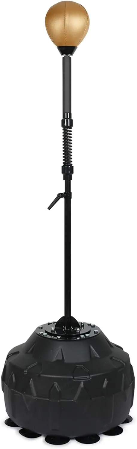 Reflex Speed Bag Golden Ball Punching Bag Free Standing Boxing Set with Adjustable Height & Reinforced Spring Strong Durable Relief Stress