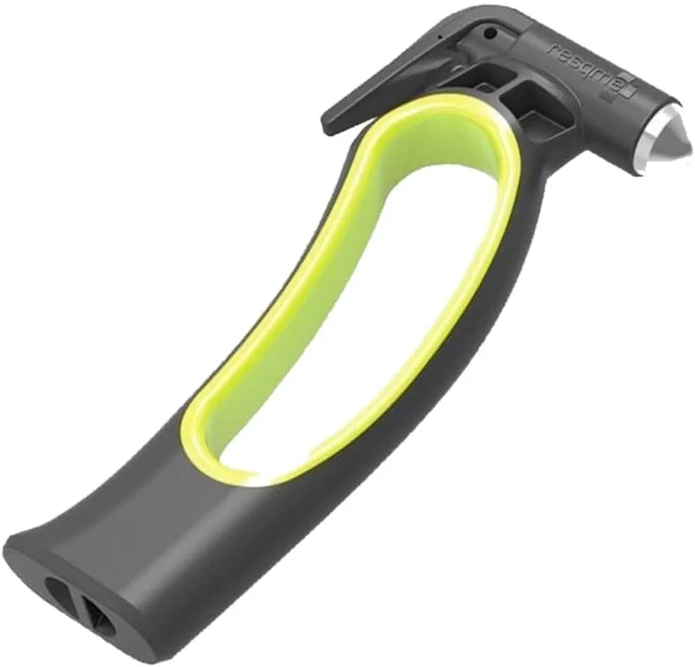 Resqhammer, Ultimate Safety Hammer, Seat Belt Cutter and Window Breaker, Emergency Family Car Escape Tool, Portable and Compact, Charcoal