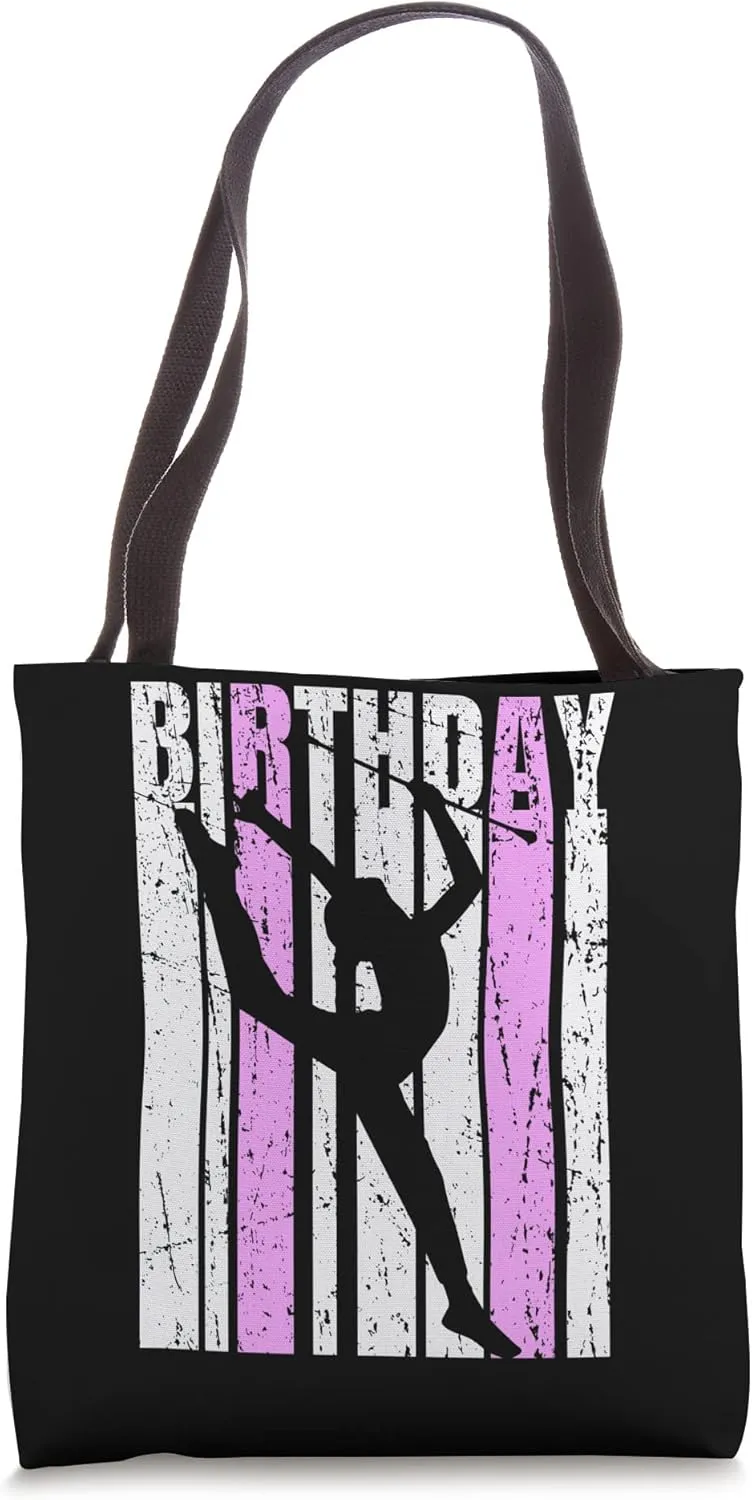 Retro Girls Rhythmic Gymnastics Birthday Motivational Cool Tote Bag