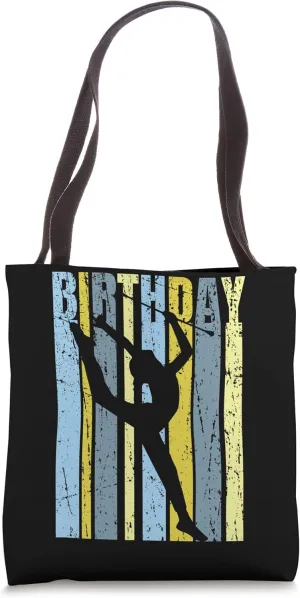 Retro Girls Rhythmic Gymnastics Birthday Motivational Cool Tote Bag