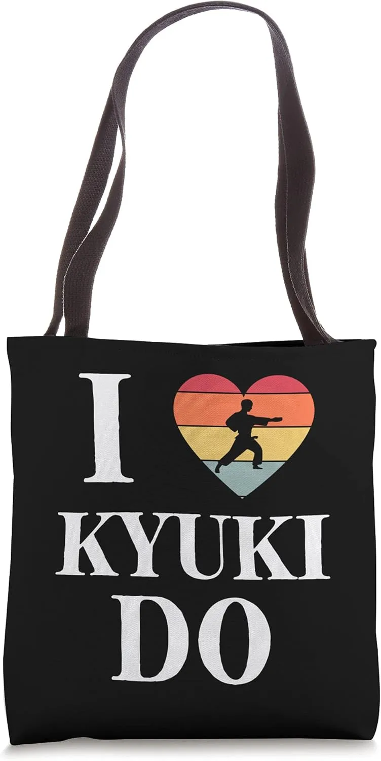 Retro I Love Kyuki Do Martial Arts Spar Kick Fighter Defense Tote Bag