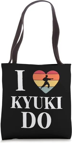 Retro I Love Kyuki Do Martial Arts Spar Kick Fighter Defense Tote Bag