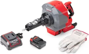 RIDGID 78053 K-46 SinkSnake Cordless Drain Snake with 5/16" x 25' IC Cable, 18V 2.5Ah Battery, and Charger, Professional Plumbing Snake Drain Cleaner for Sinks, Tubs, Showers, and Urinals