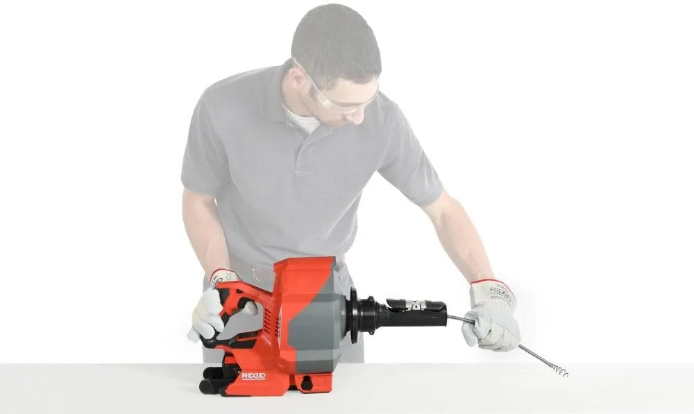RIDGID 78053 K-46 SinkSnake Cordless Drain Snake with 5/16" x 25' IC Cable, 18V 2.5Ah Battery, and Charger, Professional Plumbing Snake Drain Cleaner for Sinks, Tubs, Showers, and Urinals