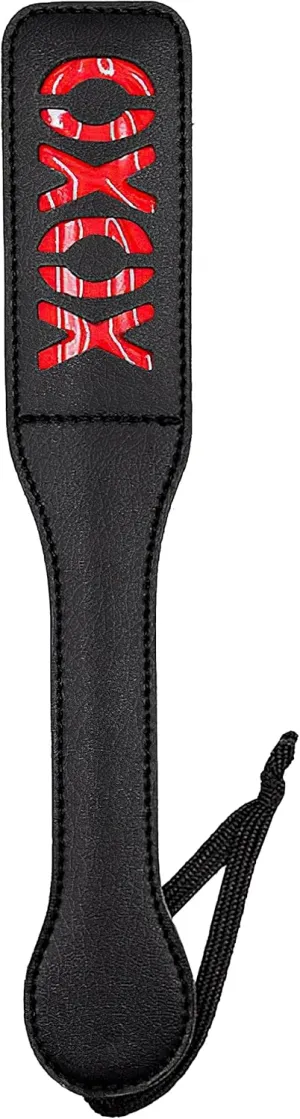 Riding Crop for Horses, Faux Leather Short Paddle, Double Layer Crop Black 12"
