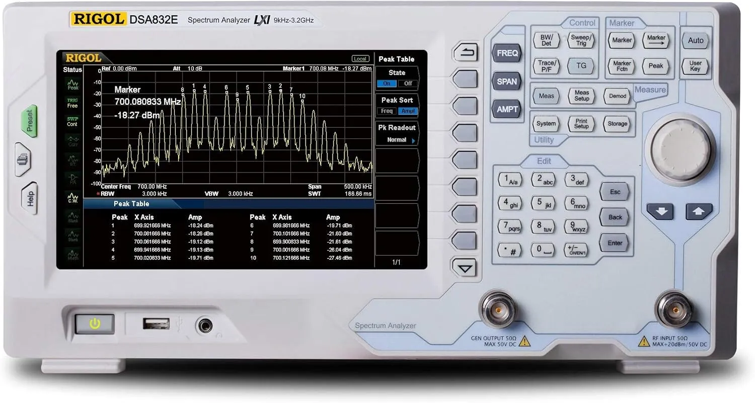 Rigol DSA832E-TG Spectrum Analyzer (9kHz to 3.2GHz) with Tracking Generator