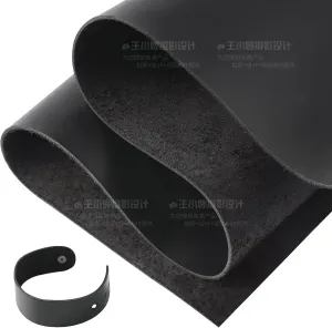 RingSun 24''X24'' Black Leather Sheets for Crafts (2mm), Full Grain Leather Tooling Leather