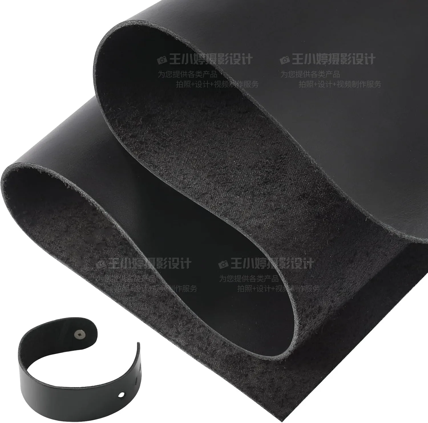 RingSun 24''X24'' Black Leather Sheets for Crafts (2mm), Full Grain Leather Tooling Leather