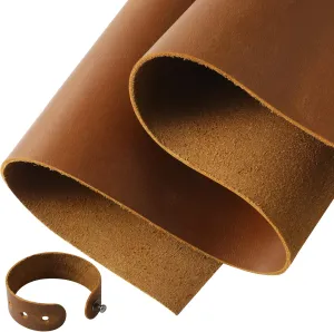 RingSun Genuine Leather Sheets for Crafts 24''X24'' Full Grain Leather Tooling Leather (2mm) Thick Cowhide Leather Pieces Square, Bourbon Brown