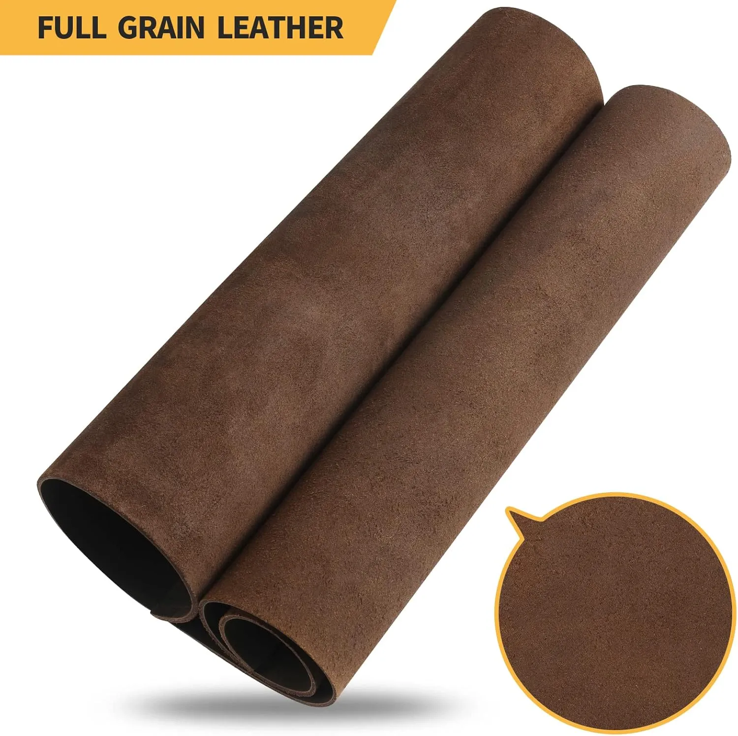 RingSun Genuine Leather Sheets for Leather Craft (2mm), Full Grain Leather for Tooling Craft Sewing(12''X12'', Black Coffee)