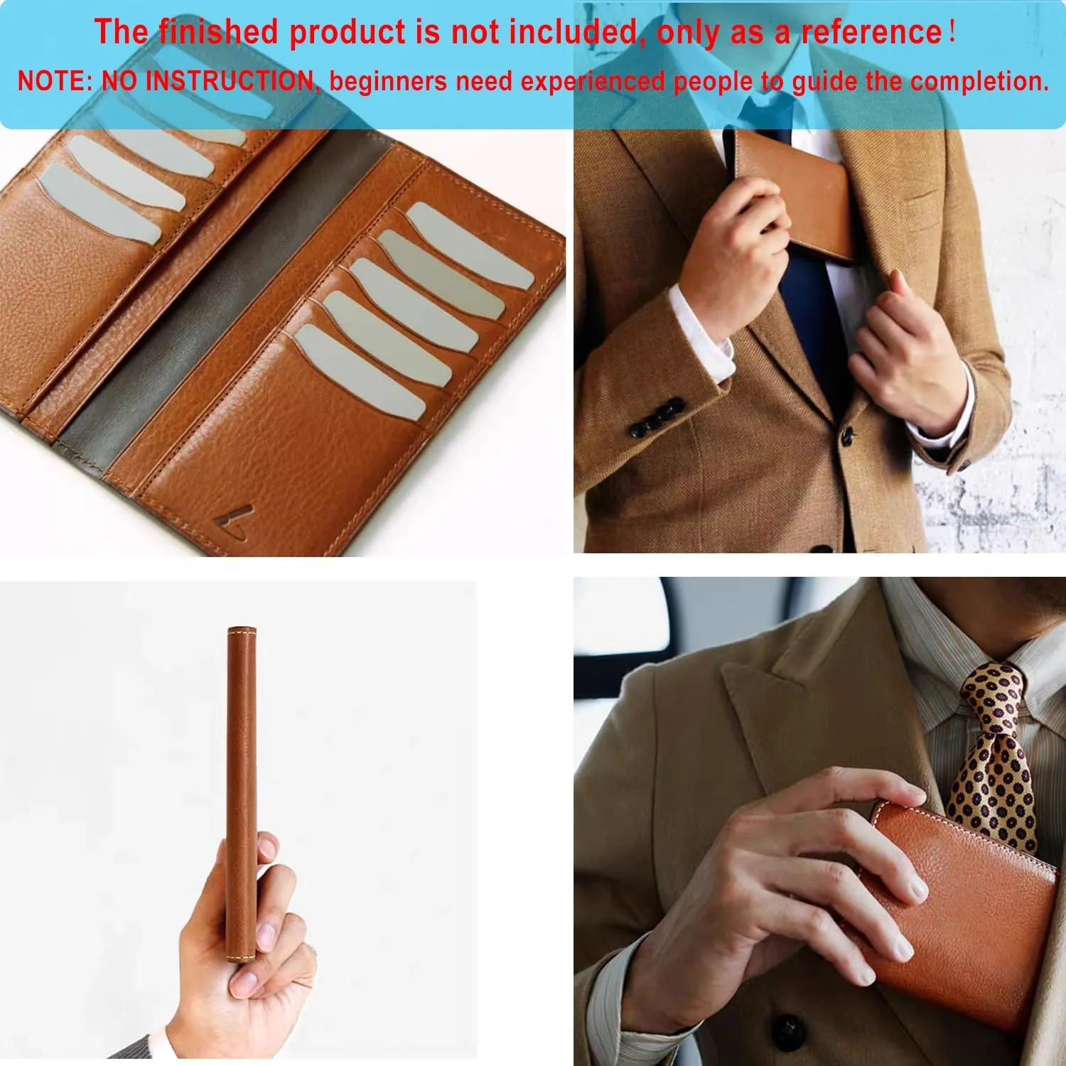RIVEENY Card Holder Long Wallet Pattern Transparent Acrylic Stencil Leather Making Template Kit,Leather Templates for DIY Hand-Made Craft Making