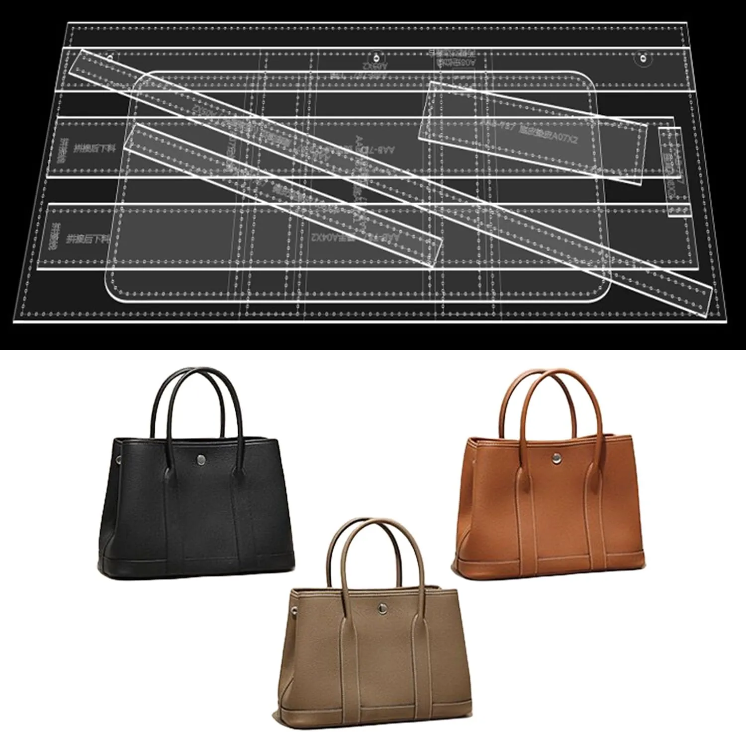 RIVEENY Handbag Shoulder Bag Acrylic Template,Leather Pattern handbag Acrylic Leather Pattern Leather Templates for Tote bag Handbag