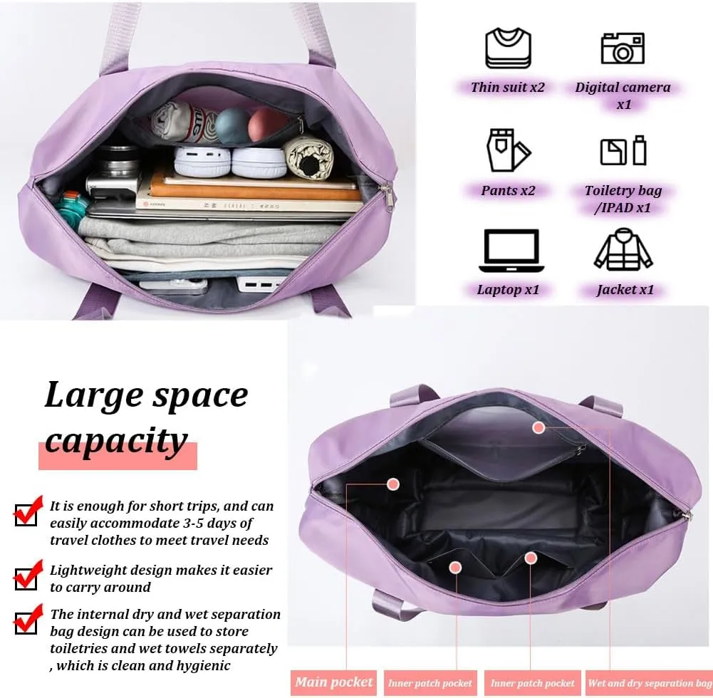 Rolling Duffle Bag with Detachable Wheels, 28L-58L Large Expandable Foldable Carry On Luggage Bag, Weekender Bag for Travel Airplane, Black