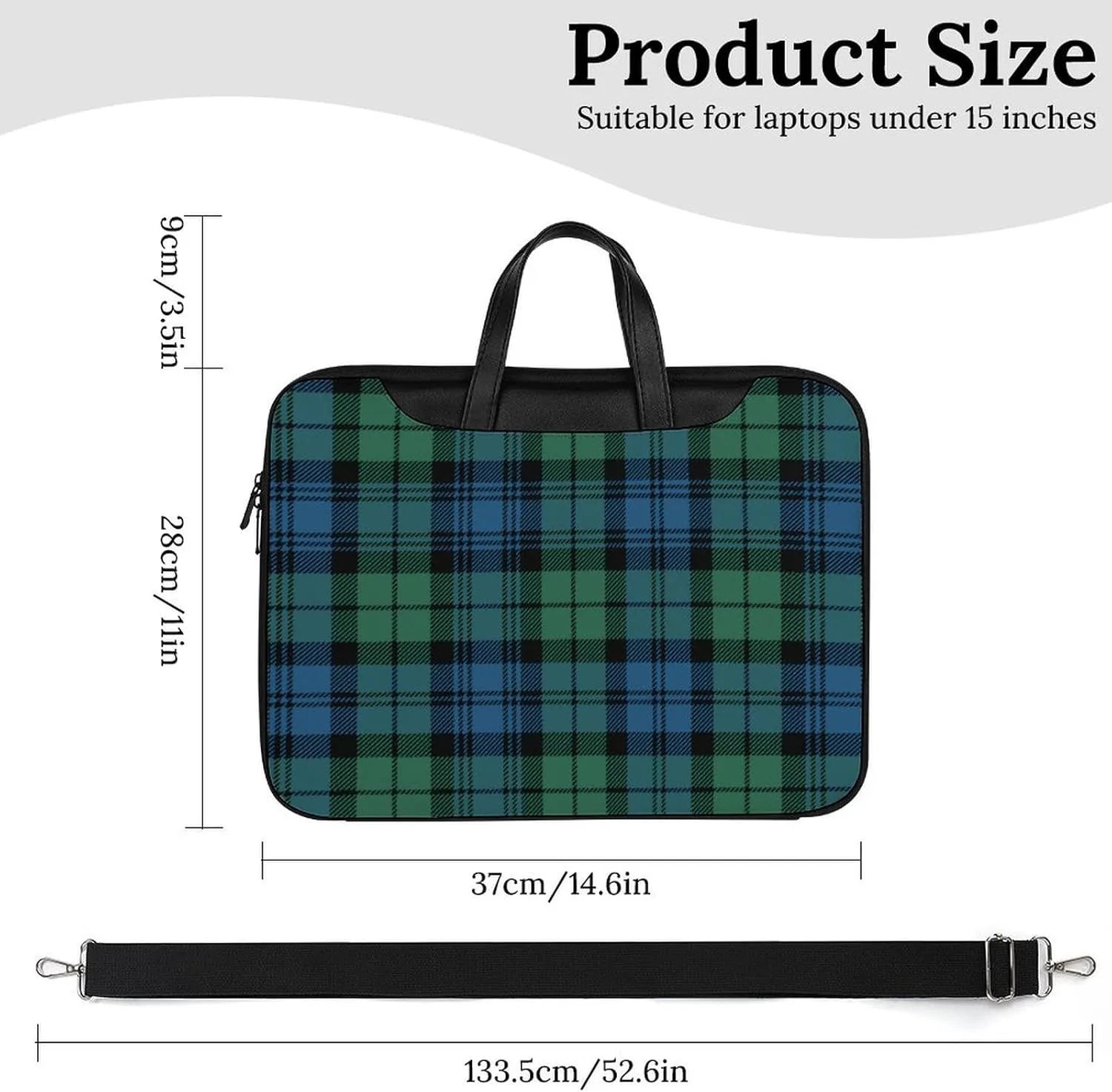 Ross Red Tartan Clans Handheld Single Shoulder Crossbody Laptop Bag Unisex