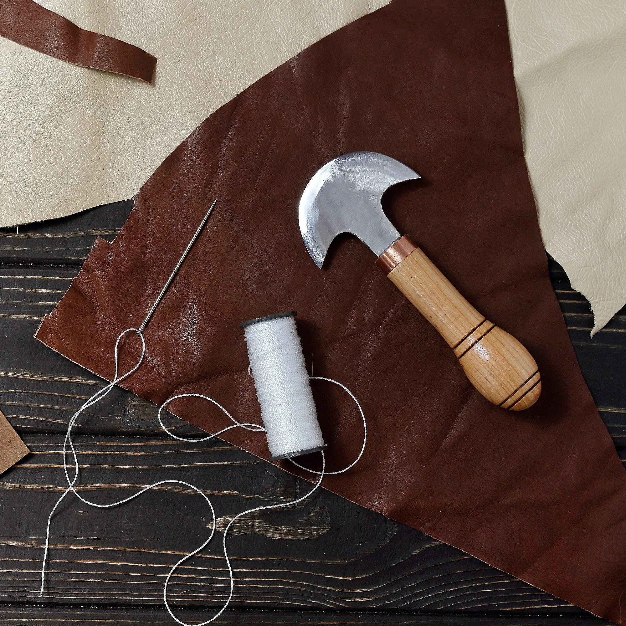 Round Leather Knife. Doubled Edged, Rounded Knife for Leather Crafts - by Stamesky.