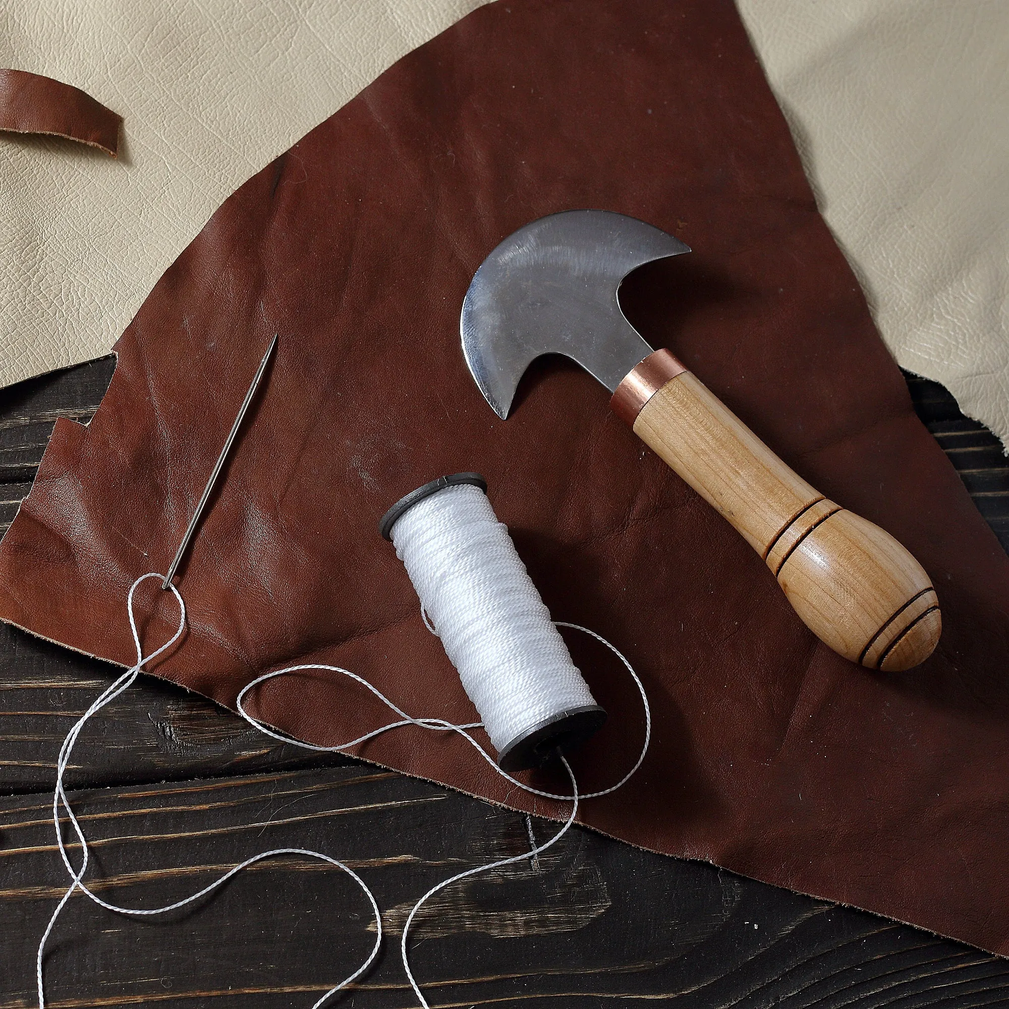 Round Leather Knife. Doubled Edged, Rounded Knife for Leather Crafts - by Stamesky.