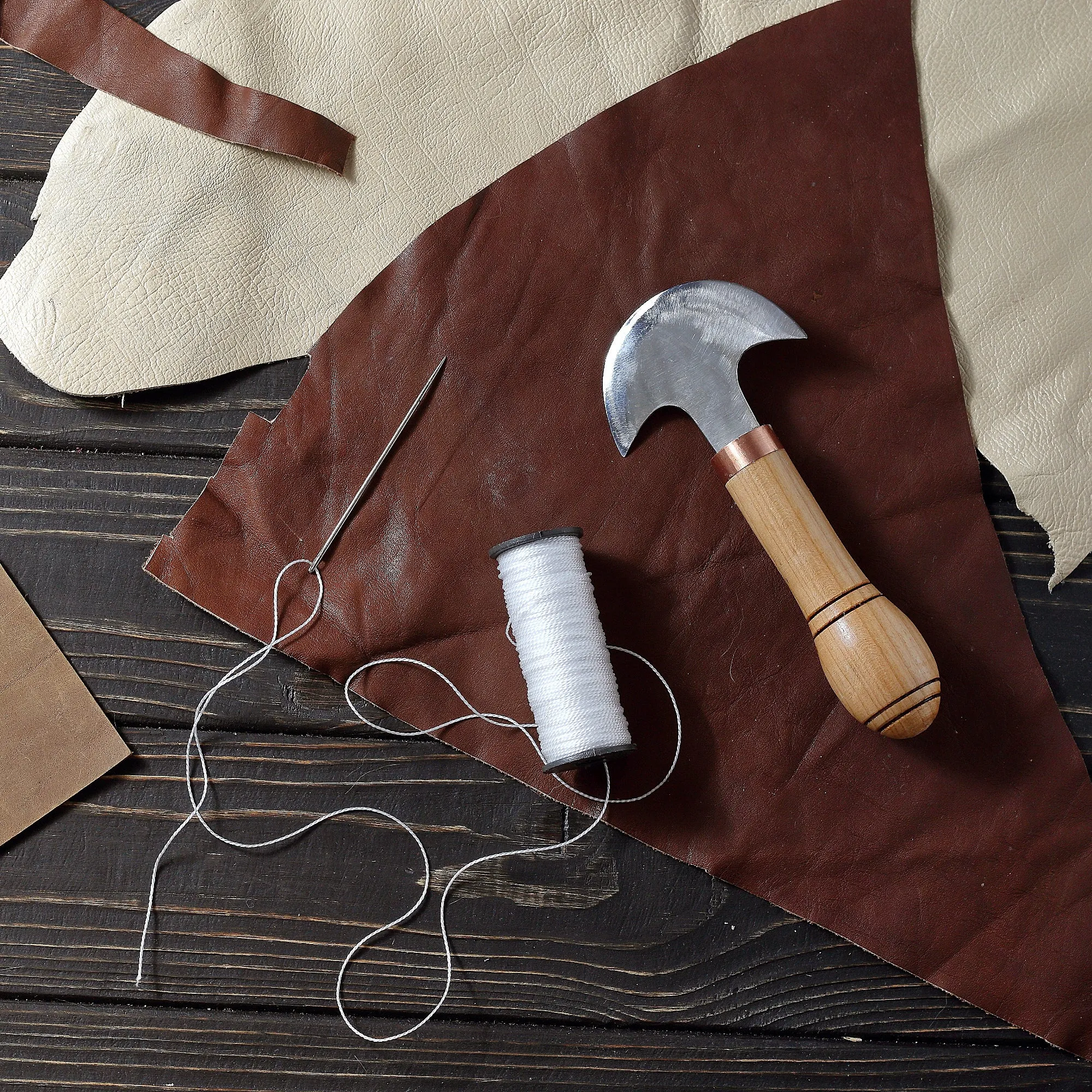 Round Leather Knife. Doubled Edged, Rounded Knife for Leather Crafts - by Stamesky.