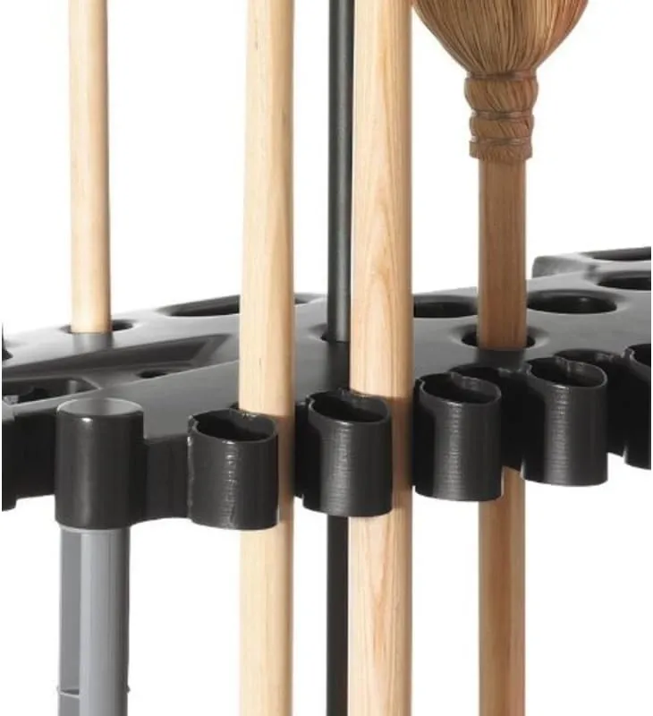 Rubbermaid Garage Tool Tower Rack Easy to Assemble Wheeled Organizes up to 40 Long-Handled Tools/Rakes/ Brooms/Shovles in Home/House/Outdoor/Shed Black