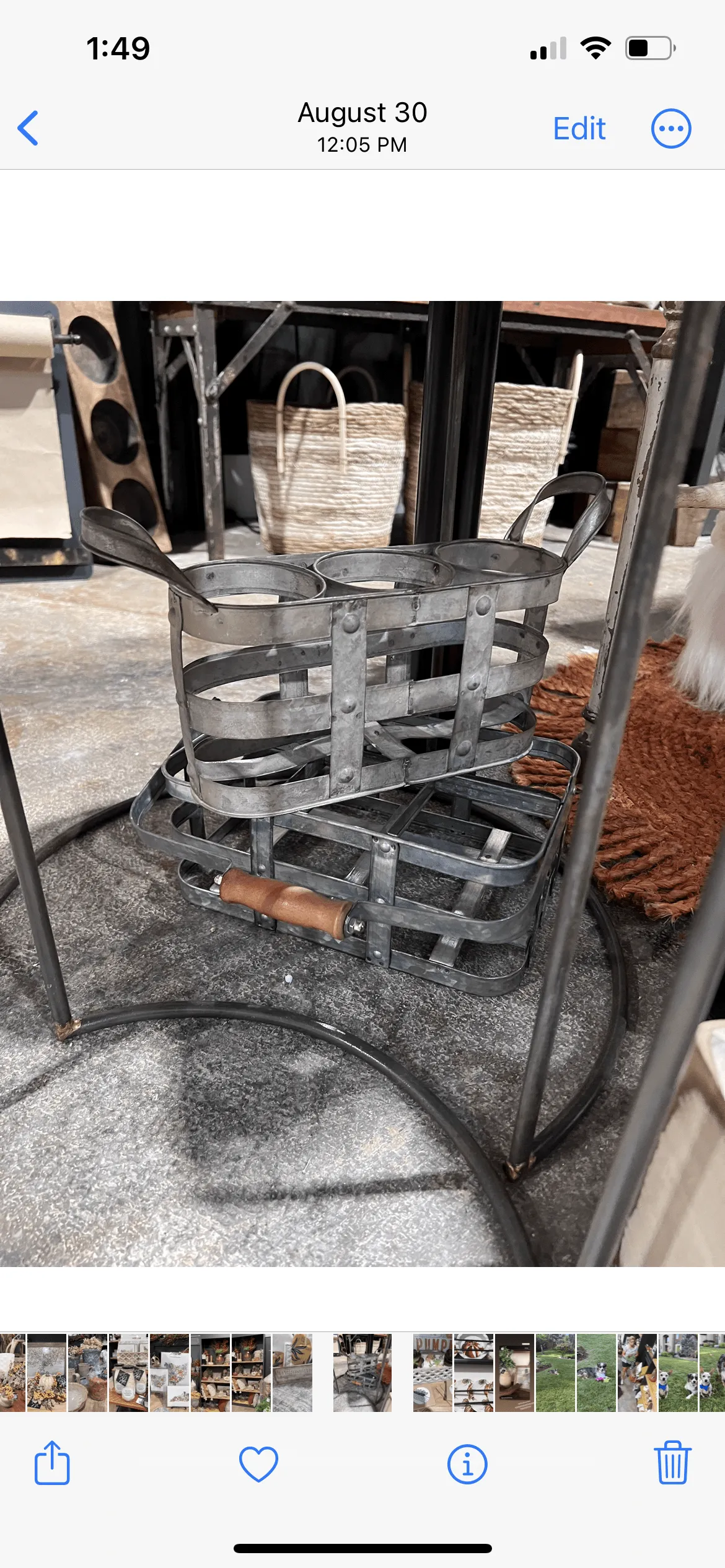 Rustic Galvanized Metal 3 Bottle holder