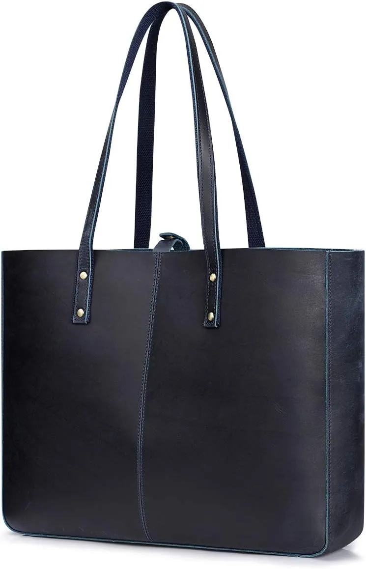 S-ZONE Genuine Leather Shoulder Tote Bag for Women Large Handbag Work Purse