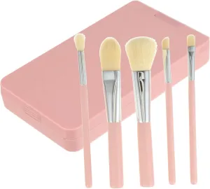 SAFIGLE Led Makeup Mirror Set Brush 5-Piece Folding Mirror for Travel Stylish Practical for Women and Girls