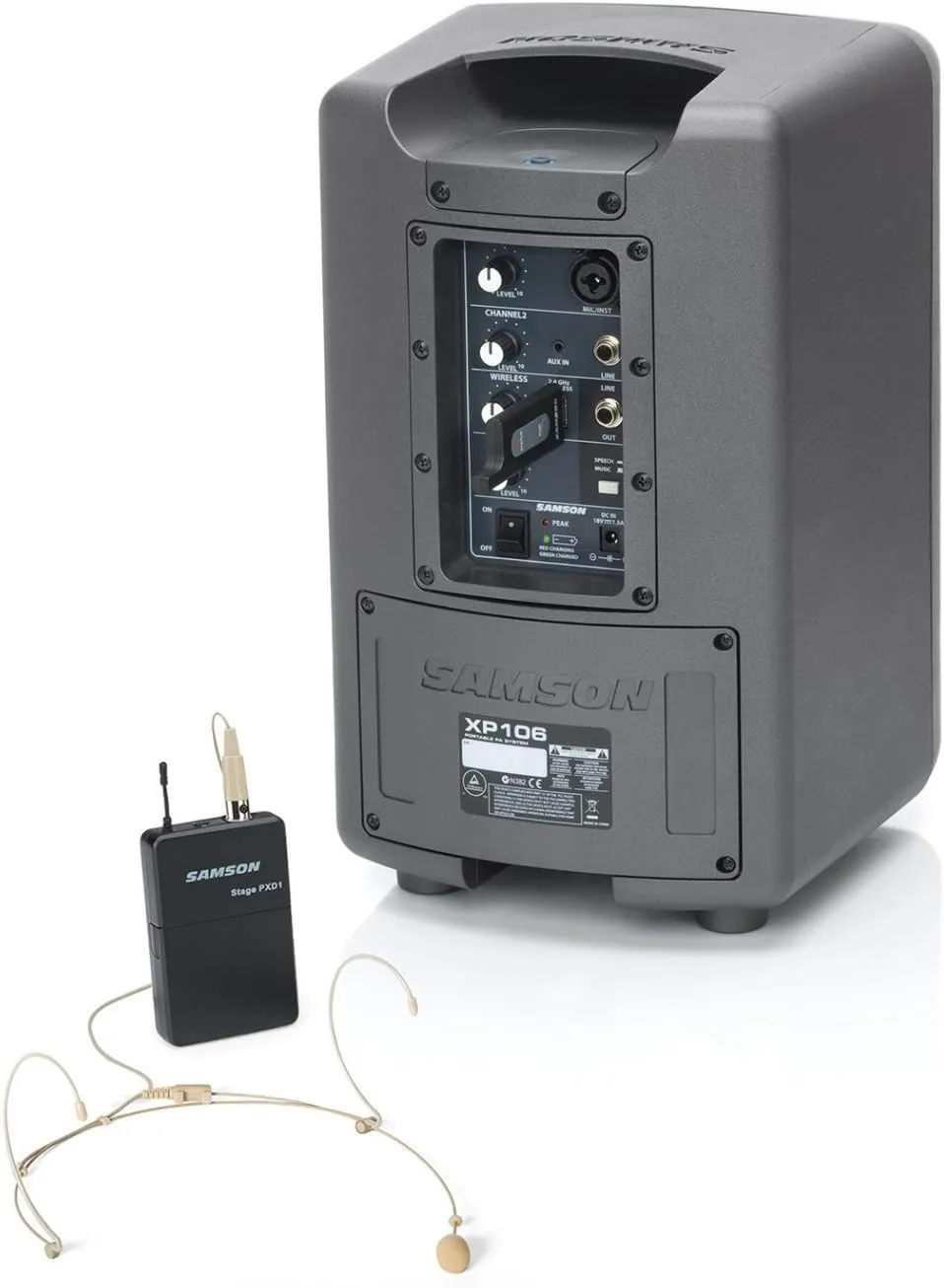 Samson Expedition XP106wDE Rechargeable Portable PA with Headset Wireless System and Bluetooth