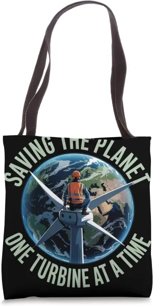 Saving the Planet Wind Turbine Technician Tote Bag