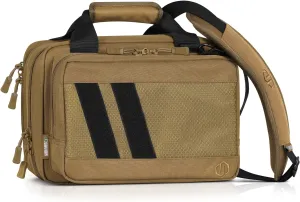 Savior Equipment Specialist Series Mini Range Bag Tactical Dual Pistol Handgun Revolver Hunting Bag Gun Carrying Case, X-Large Compartments w/Lockable Zippers, Deluxe Padded Shoulder Strap Included