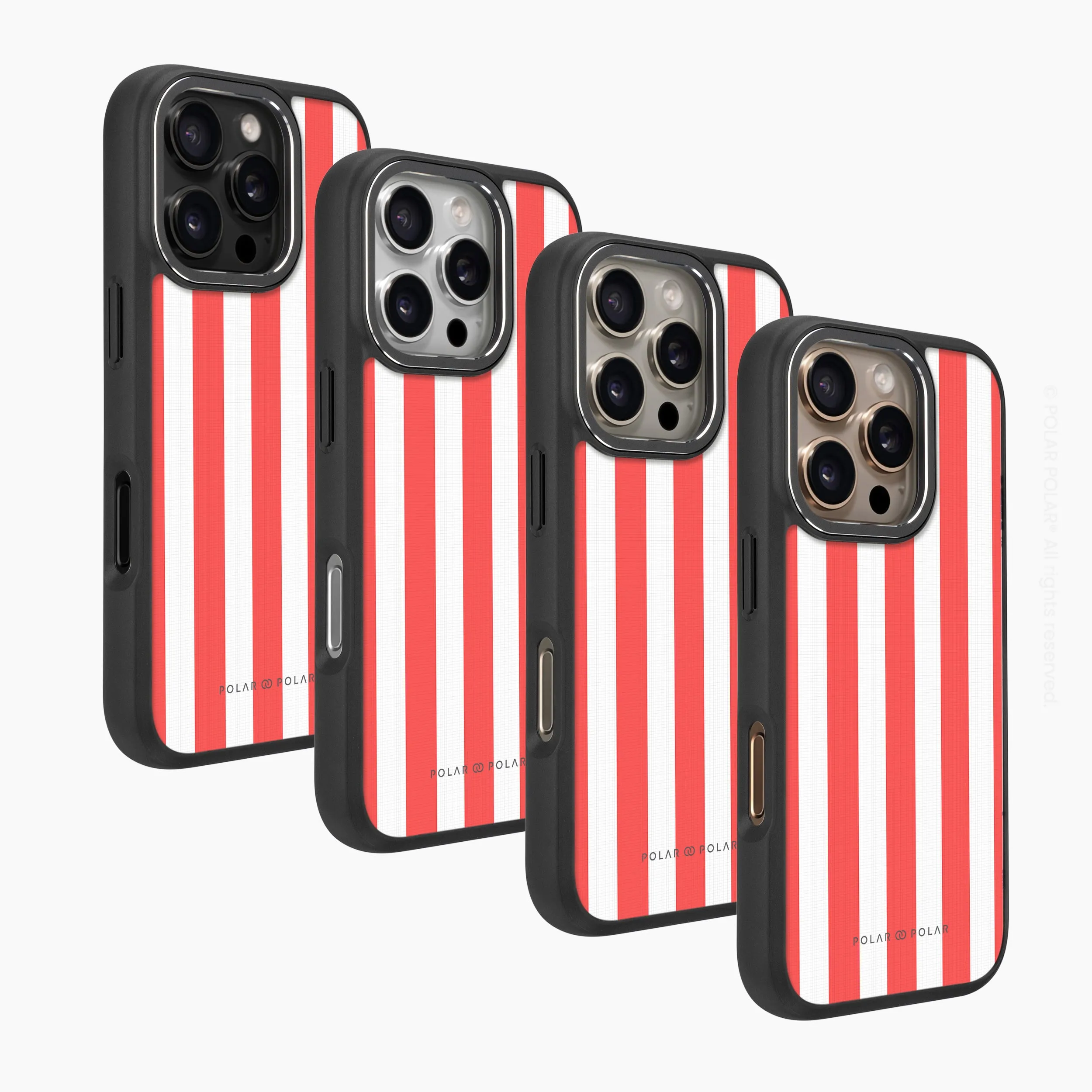 Scarlet Stripe - iPhone 16 Pro Max Frosted Black Bumper MagSafe Case