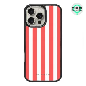 Scarlet Stripe - iPhone 16 Pro Max Frosted Black Bumper MagSafe Case