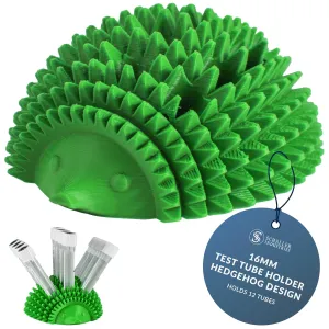 Schaller Industries Hedgehog Test Tube Rack – for 16mm Lab Vertical Storage Tubes Organizer, Holds 12 Glass or Plastic Test Tube Holder Rack, Vial Holder, Phlebotomy Supplies and Equipment– Green