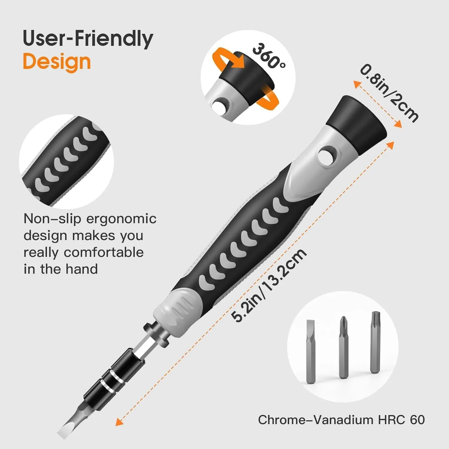 Screwdriver Set – Precision Screwdriver Bit Sets, Mini Hex Phillips Torx Slotted Screwdriver Bit Set with Tool Box, Ideal for Electronics, Laptop, iPhone, Jewelers and More (130-IN-Black)