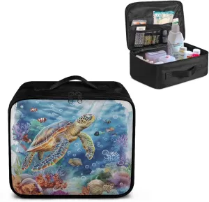 Sea Turtle First Aid Bag Empty Travel First Aid Kit Pouch College Medical Kit Bag for Dorm Medical Storage Bag Emergency Survival Pouch Bag for School Camping Hiking Home Travel