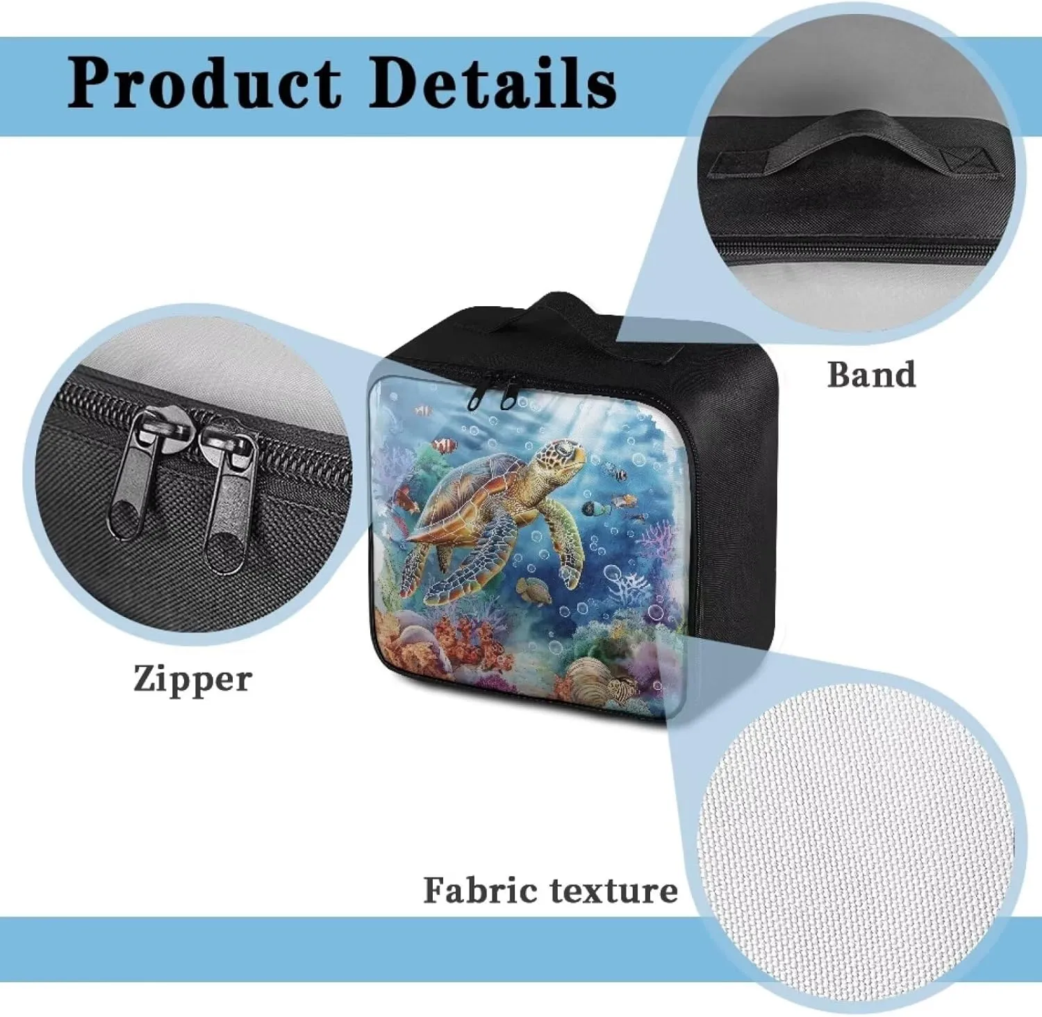 Sea Turtle First Aid Bag Empty Travel First Aid Kit Pouch College Medical Kit Bag for Dorm Medical Storage Bag Emergency Survival Pouch Bag for School Camping Hiking Home Travel