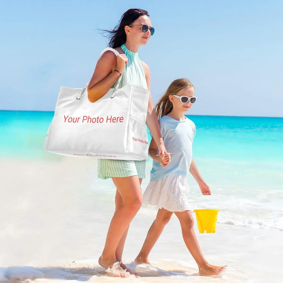 senya Large Beach Shoulder Bags Canvas Tote Water Resistant for Gym Travel Daily